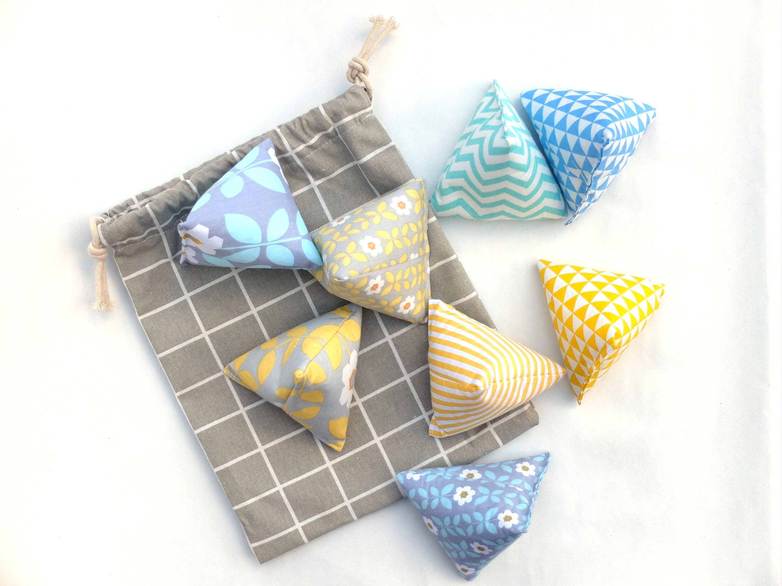 Set of 8 Lightweight Bean Bags Fabric Bean Bags Soft Etsy