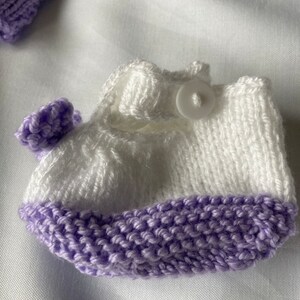 Lilac baby cardigan, bootees and shoes 3-6 months image 2