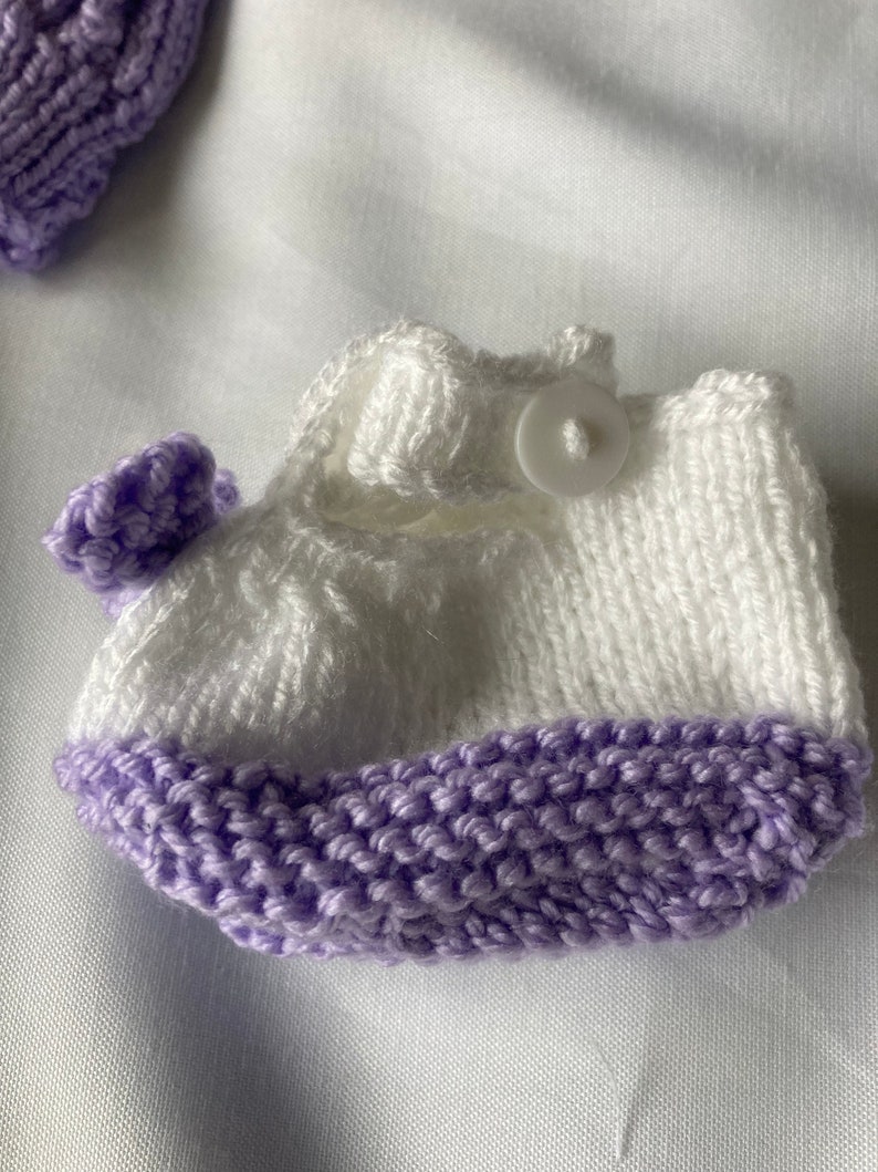 Lilac baby cardigan, bootees and shoes 3-6 months image 2