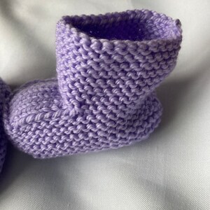 Lilac baby cardigan, bootees and shoes 3-6 months image 5