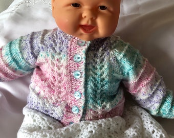 Pink/Multi baby cardigan