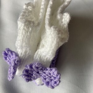 Lilac baby cardigan, bootees and shoes 3-6 months image 3