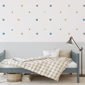 Removable Polka Dot Wall Decals: Multicolored Fabric Nursery Decor