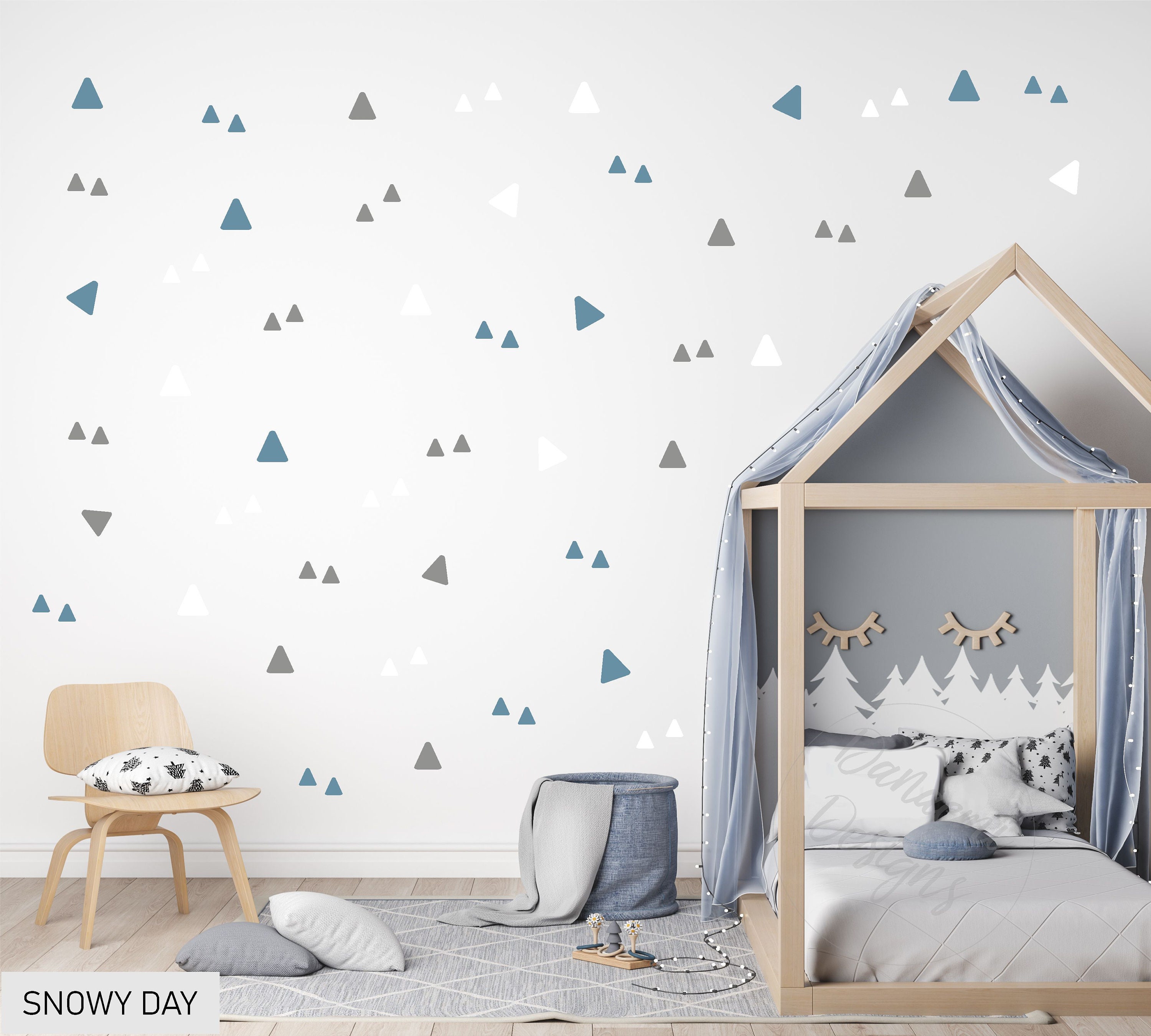 Wall Decal Triangles Wall Decal Rounded Triangles Decal Etsy UK
