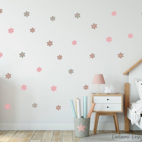 Flower Decal, Hand Drawn Flower Decal, Floral Decal, Wall Decal, Kids Room Decal