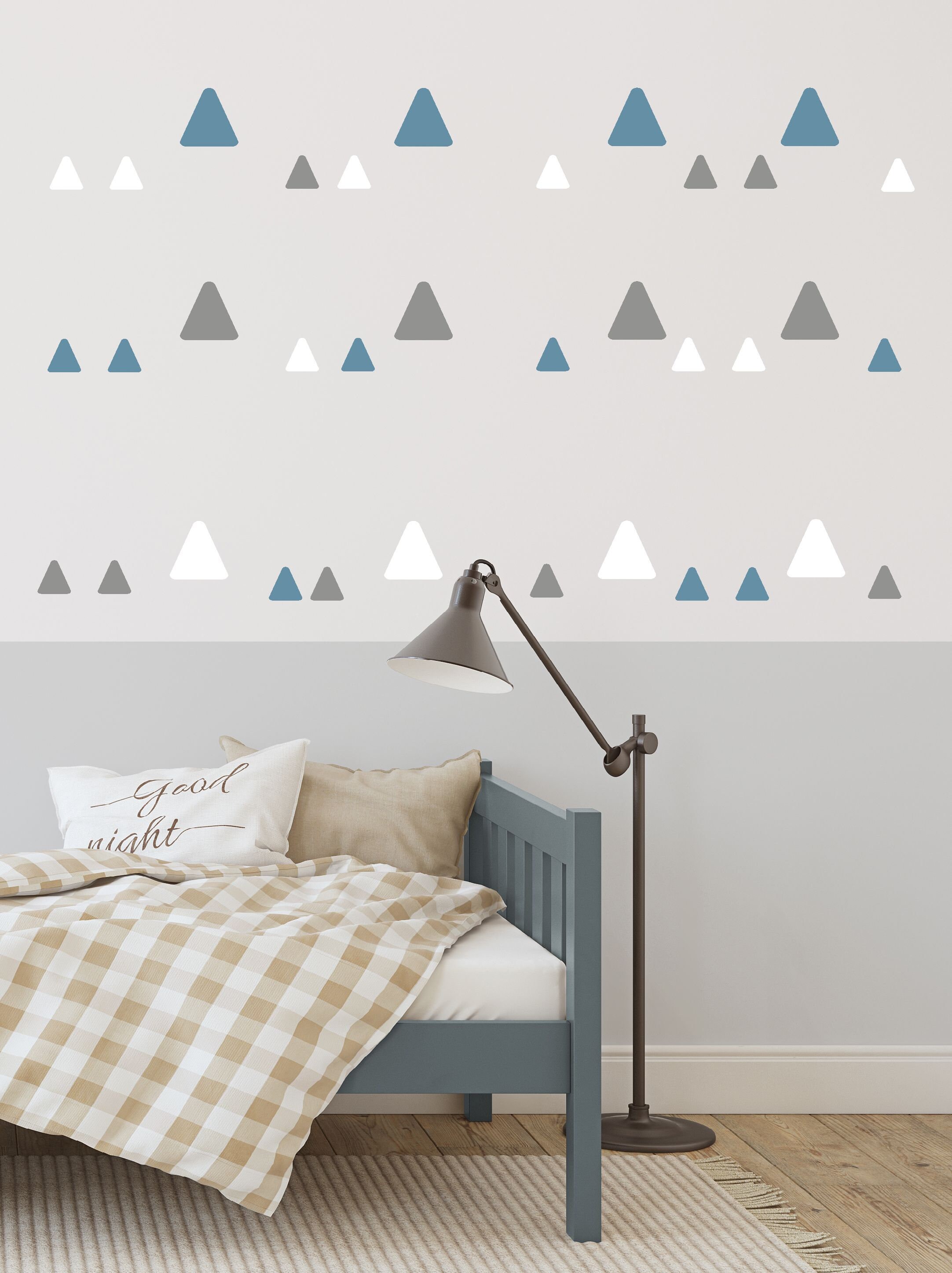 Wall Decal Triangles Wall Decal Rounded Triangles Decal Etsy UK