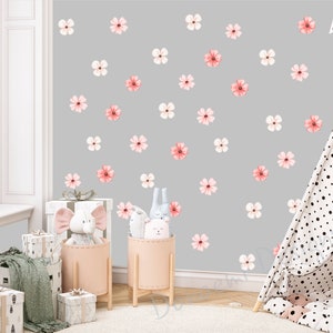 Flower Decal, Watercolor  Flower Decal, Floral Decal, Wall Decal, Kids Decal, Girls Decal