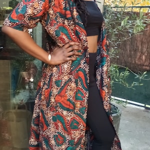 Contemporary City Style: Multicolored Kimono Robe - Fashionable, Versatile, and Culturally Inspired Attire featuring Tribal Designs Kimono