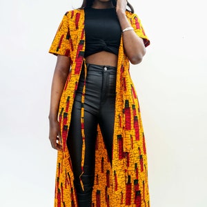 African Elegance:Handcrafted Tribal Kimono - Unique Ethnic Fashion & Cultural Attire with Authentic African Design/Genuine Wax Kimono