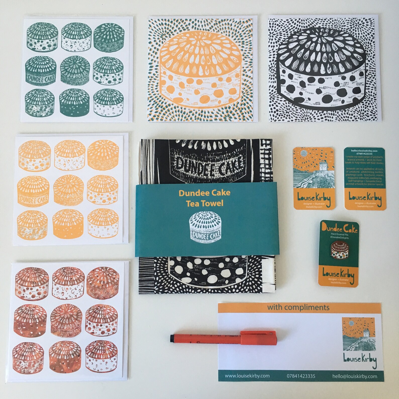 Dundee Cake Greetings Card / Scottish Art / Food Illustration Etsy