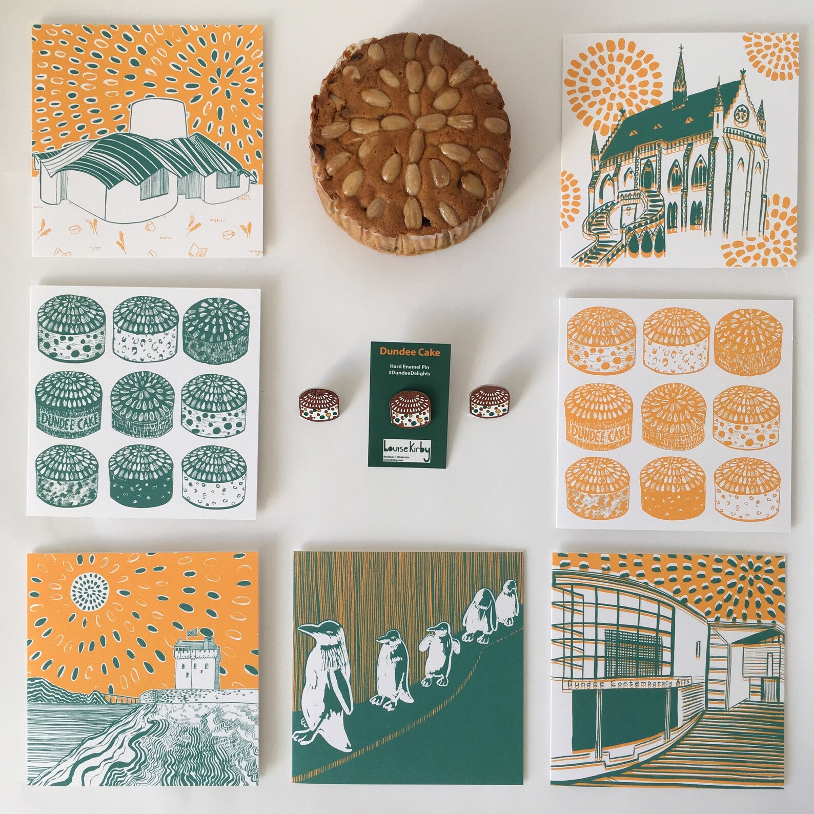 Dundee Cakes Greeting Card / Scottish Art / Dundee Delights / Etsy