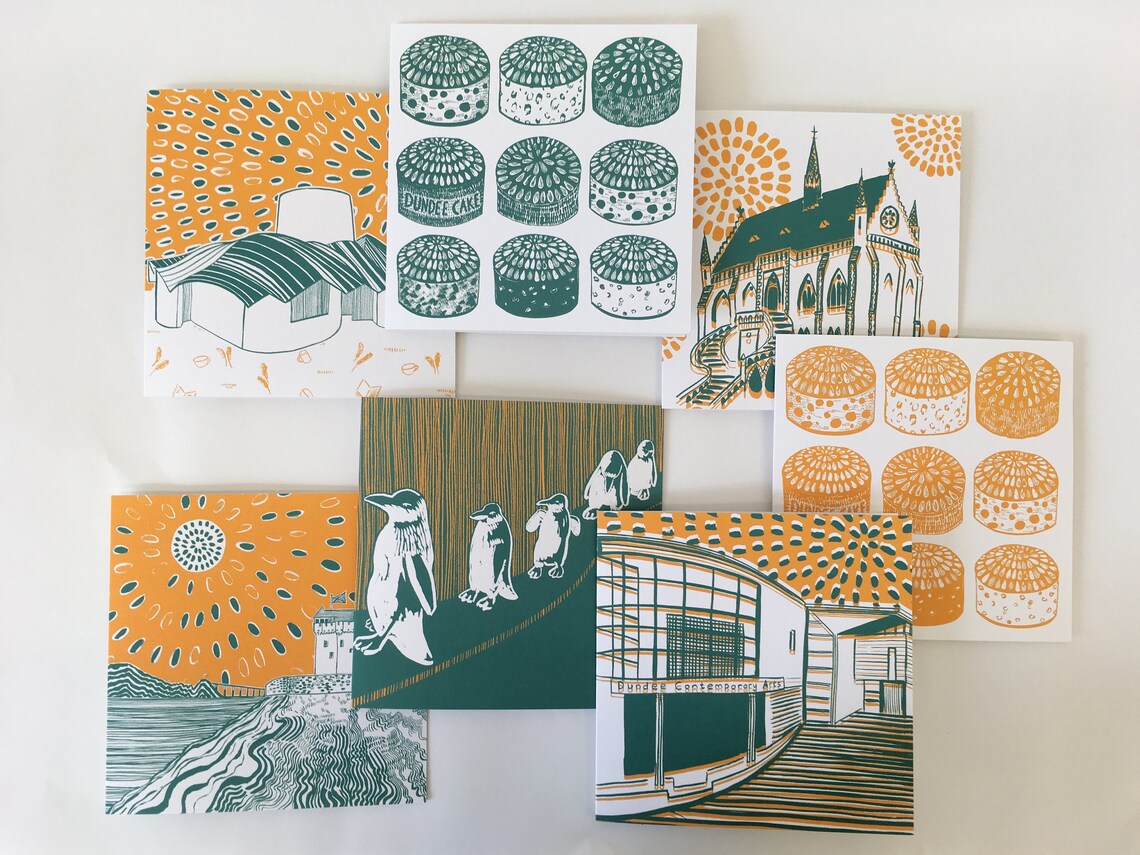 Dundee Cakes Greeting Card / Scottish Art / Dundee Delights / Etsy