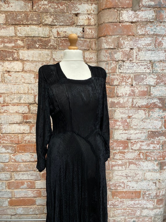Vintage Devore Dress  Semi Sheer Bias Cut Chiffon… - image 7