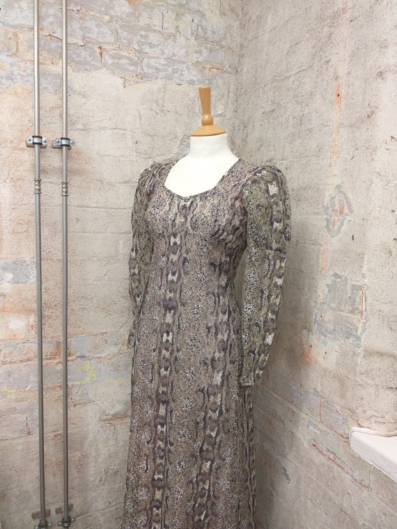 1960's 70's Snakeprint Maxi Dress by Dollyrockers