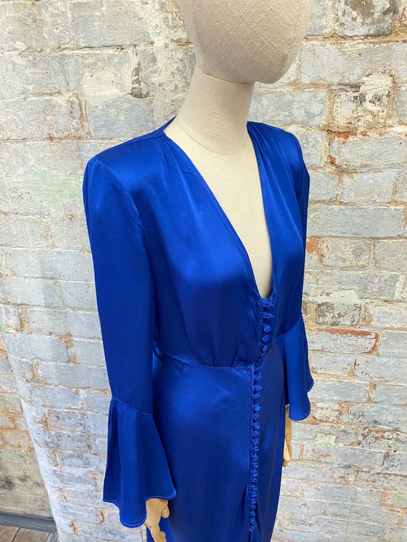 Satin Vintage 30s 40s Style Dress with Statement … - image 3