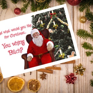 Santa u huilerige teef | Xmas | Xmas Card | Merry Christmas | Onbeleefd kerstkaart | Grappige kerstkaart | Belediging | Feestelijke | Kerstman | Teef | Santa
