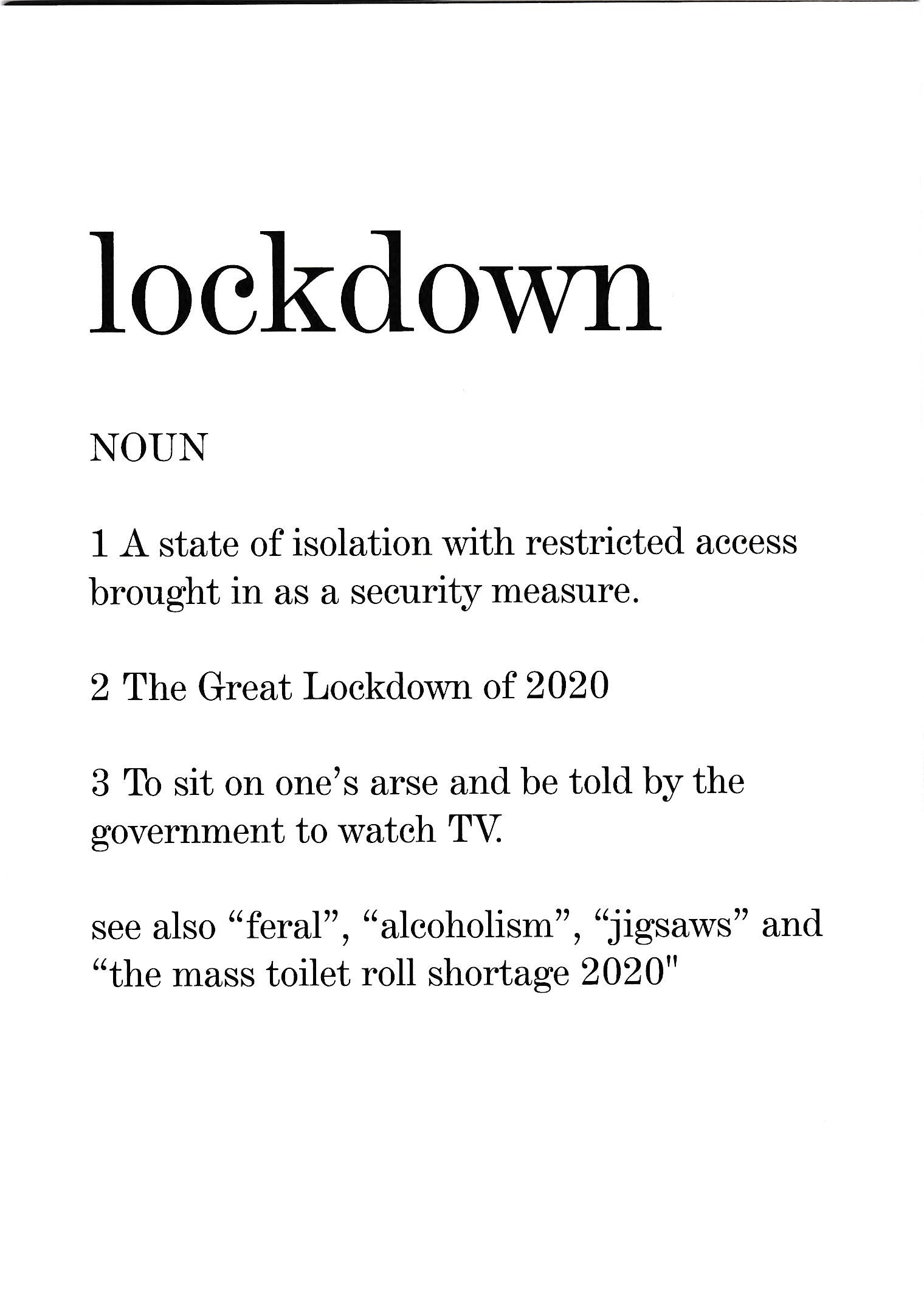 Lockdown Dictionary Meaningrude Cardcrude Etsy