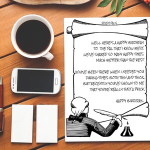 Poème Pals Happy Birthday Prick| Connard| Un poème| Poème grossier| Poème drôle| Carte d’anniversaire grossière| Drôle de carte d’anniversaire| Sonnet| L’insulte| Insultant