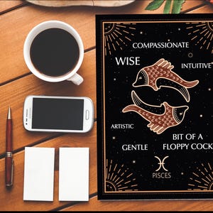 Carte d'astrologie Poissons|Poissons|Carte d'anniversaire grossier|Carte d'anniversaire drôle|Baise|Joyeux anniversaire|Insulte|Insulte|Astrologie|Signe astrologique|Étoiles
