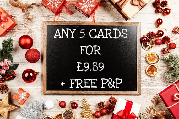 Choice of 5 2 Packs of Christmas Cards with 5 Cards Per Pack 