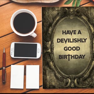 Have A Devilishly Good Birthday|Birthday|Rude Birthday Card|Funny Birthday Card|Happy Birthday|Gothic Birthday|Gothic|Vintage|Demonic|Goth