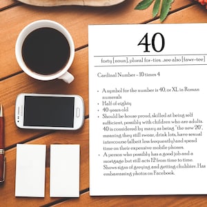40e anniversaire Dictionnaire Signification 40 '40e ' Carte d’anniversaire Rude Drôle de carte d’anniversaire Joyeux Anniversaire Insulte Insultant Dictionnaire
