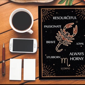Carte d'astrologie Scorpion|Scorpion|Carte d'anniversaire grossier|Carte d'anniversaire drôle|Baise|Joyeux anniversaire|Insulte|Insulte|Astrologie|Signe astrologique|Étoiles