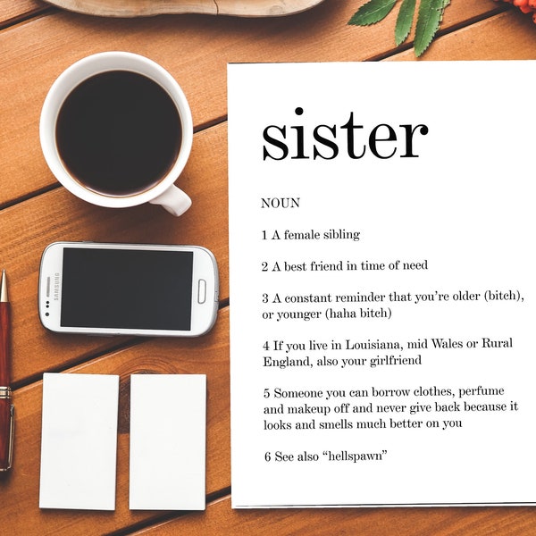 Sister Dictionary Etsy Sister Dictionary Etsy