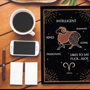 Carte astrologie Bélier|Bélier|Carte d'anniversaire grossière|Carte d'anniversaire drôle|Baise|Joyeux anniversaire|Insulte|Insulte|Astrologie|Signe astrologique