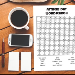 Mots recherchés pour la fête des pères|Fête des pères|Carte impolie|Carte grossière|Insulte|Carte insultante|Fête des pères|Papa|Favori|Amour|Drôle|Recherche de mots|Jeu