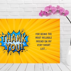 Merci d'être l'ami le plus fiable|Merci|Merci|Carte grossière|Carte drôle|Insulte|Rire|Amis|Ta|Cheers