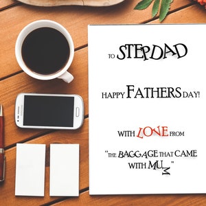 Joyeux Pères Jour Stepdad de la bagages Fête des Pères Carte RudeMD Carte bruteMD Insulte Carte insultante Fête des Pères Bagages L’amour Papa Beau-père