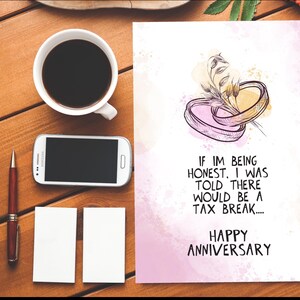 Si soy sincero, me dijeron que había una exención de impuestos Feliz aniversario/Tarjeta de aniversario/Tarjeta de aniversario grosera/Tarjeta de aniversario divertida/Insulto