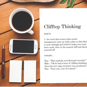 Clifftopthinking | SignificationCarte Rude | Carte brute| Insulte| Carte insultante| Carte d’anniversaire | Carte générale| Falaise| Dictionnaire| Drôle| Penser