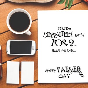 Joyeuse fête des pères certainement dans mon Top 2 parents Fête des Pères Carte RudeMD Carte bruteMD Insulte Carte insultante Fête des Pères Papa Favoris Parents