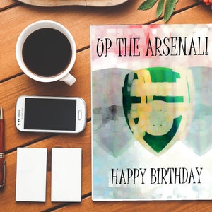 Haut de la carte d’anniversaire Arsenal FC Arsenal | Arsenal FC | Football | Football | Joyeux anniversaire | Anniversaire | Carte de rude | Carte drôle | Insulte | Insulte | Arsenal