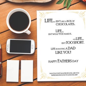 Happy Fathers Day Life N’est pas comme... Fête des Pères Carte RudeMD Carte bruteMD Insulte Carte insultante Fête des Pères Papa Favoris L’amour C’est drôle Merde