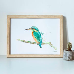 Impression aquarelle Martin-pêcheur A5