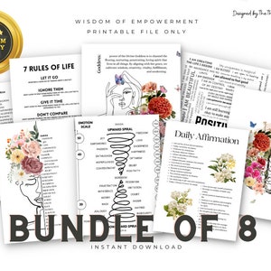 Gráfico de vibración emocional Afirmación de amor propio Tarjetas de afirmación conscientes imprimibles Afirmaciones positivas imprimibles para un entrenador holístico PDF