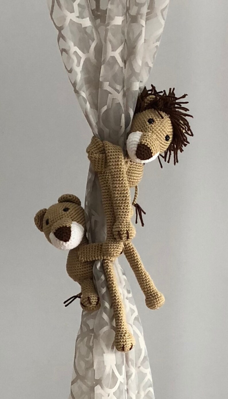 Lion Curtain Tie Backs Nursery Curtain Tie Back Lion Tie Etsy
