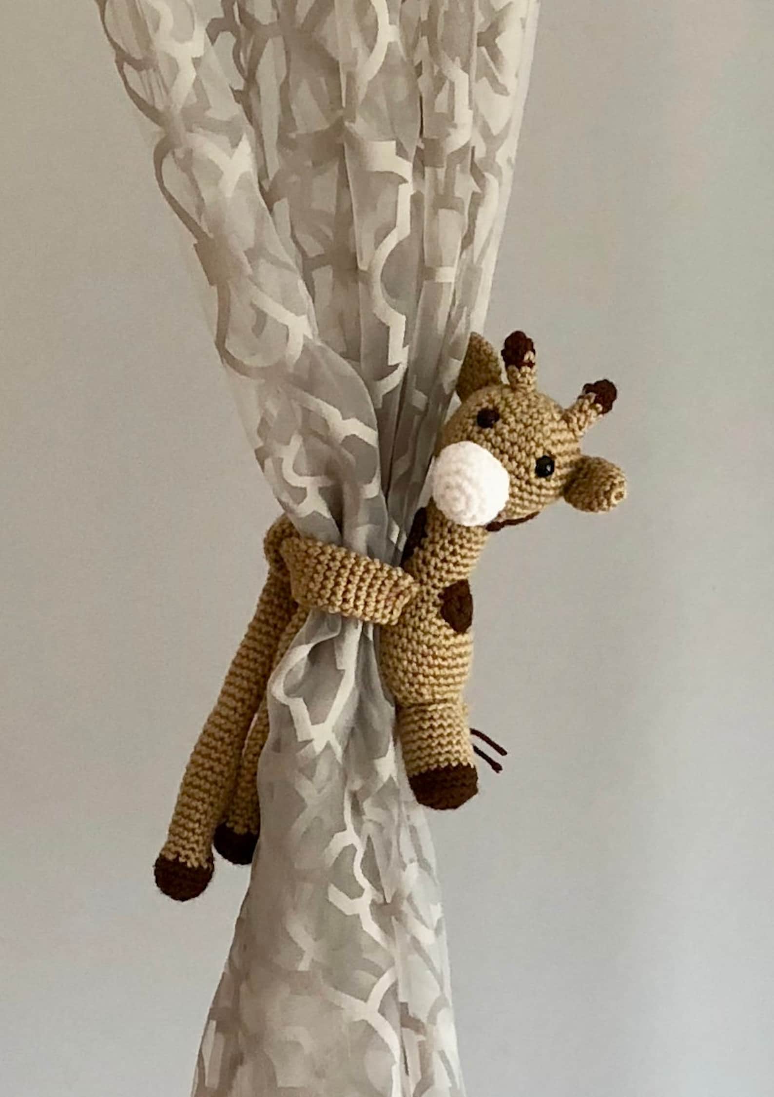 Crochet Giraffe Tie Backs Nursery Curtain Tieback Giraffe Etsy