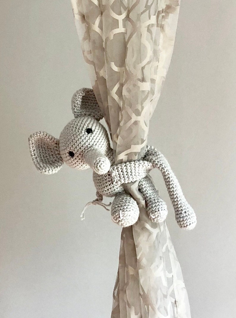 Elephant Curtain Tie Backs Nursery Curtain Tiebacks Elephant Etsy