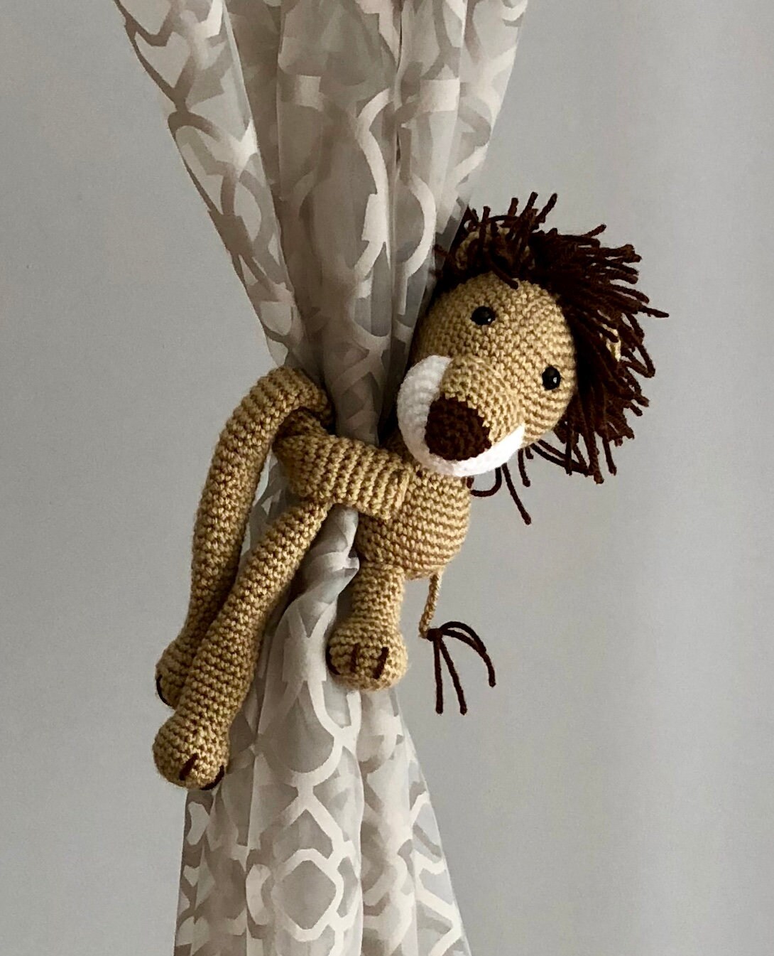 Lion Curtain Tie Backs Nursery Curtain Tie Back Lion Tie Etsy