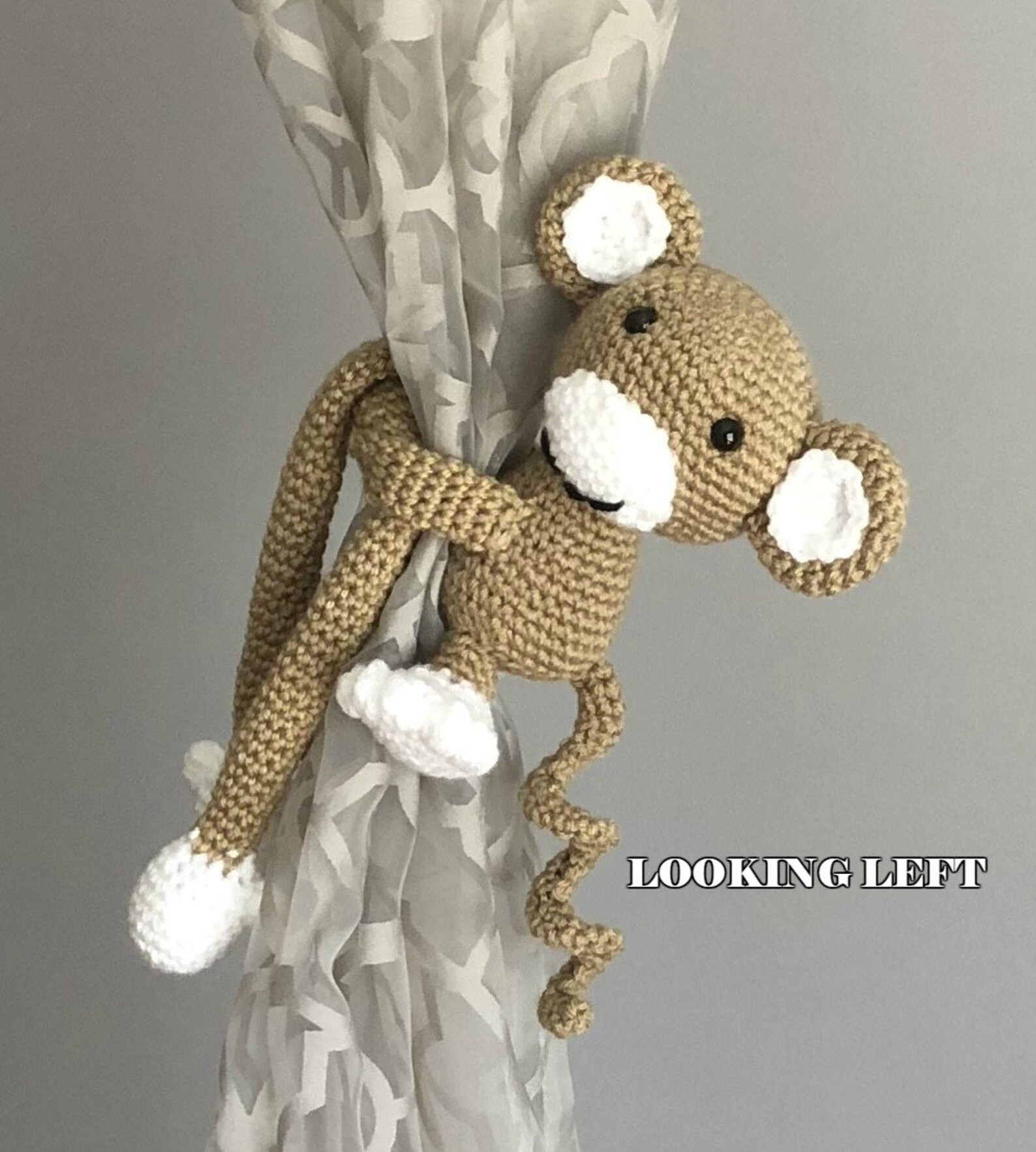 Curtain Tie Backs Monkey Tie Backs Nursery Curtain Tiebacks Etsy