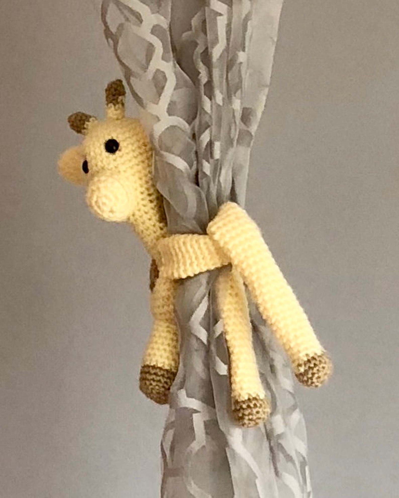 Crochet Giraffe Tie Backs Nursery Curtain Tieback Giraffe Etsy