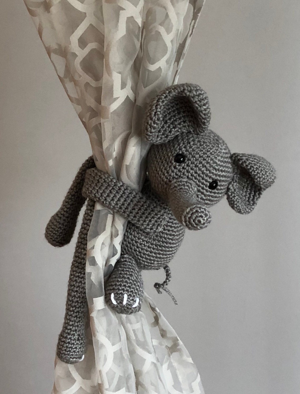 Elephant Curtain Tie Backs Nursery Curtain Tiebacks Elephant Etsy