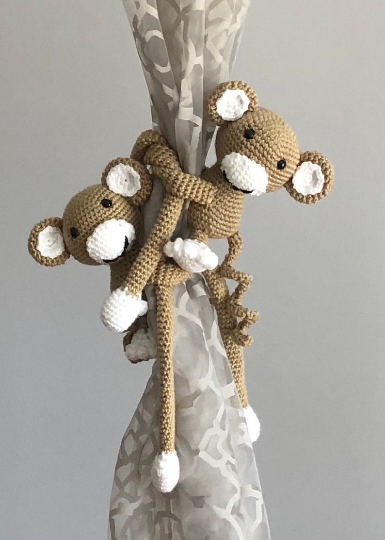Animal Curtain Tie Backs Monkey Tie Back Nursery Curtain Etsy