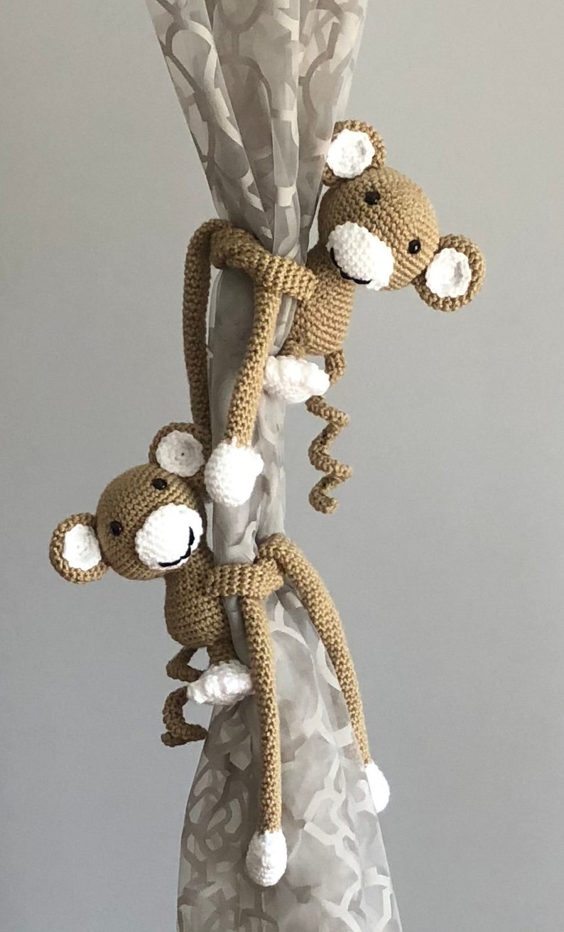 Animal Curtain Tie Backs Monkey Tie Back Nursery Curtain Etsy