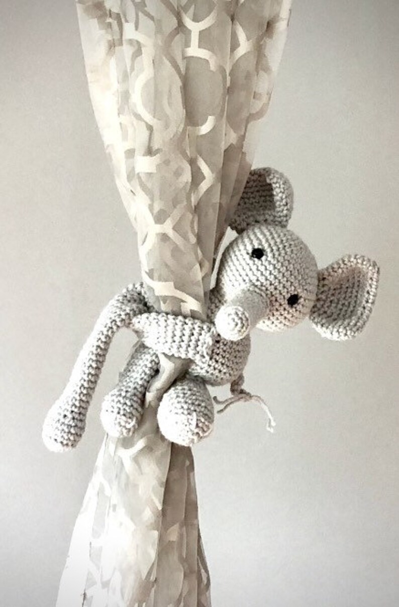 Elephant Curtain Tie Backs Nursery Curtain Tiebacks Elephant Etsy