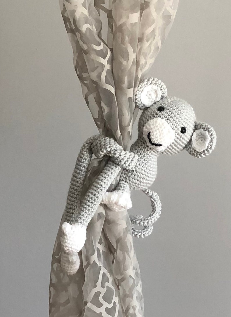 Curtain Tie Backs Monkey Tie Backs Nursery Curtain Tiebacks Etsy Canada